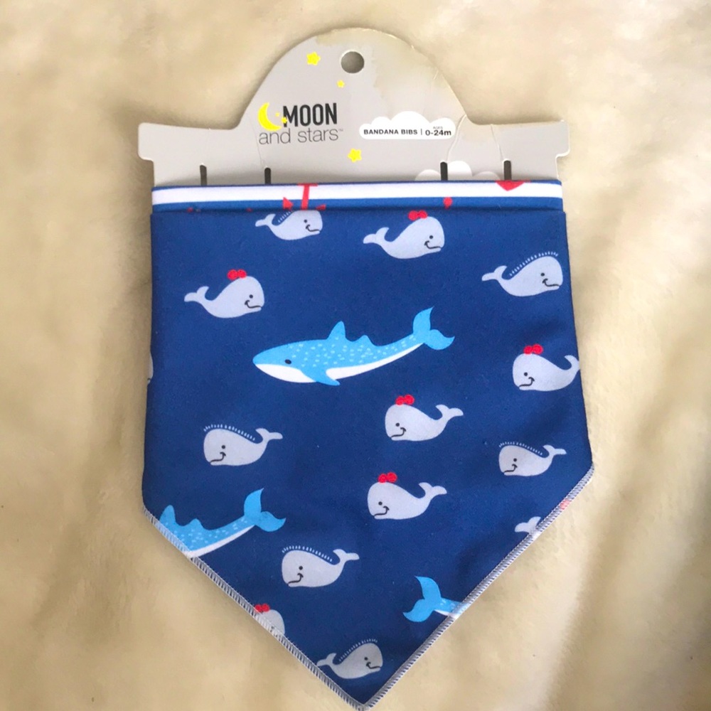 Moon and stars bandanna bibs